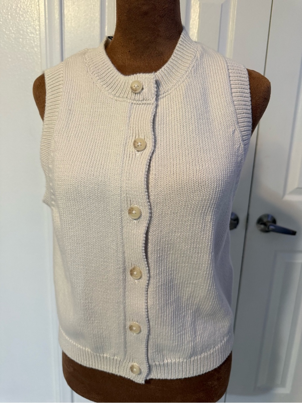 NAADAM Ivory Knit Button Cardigan